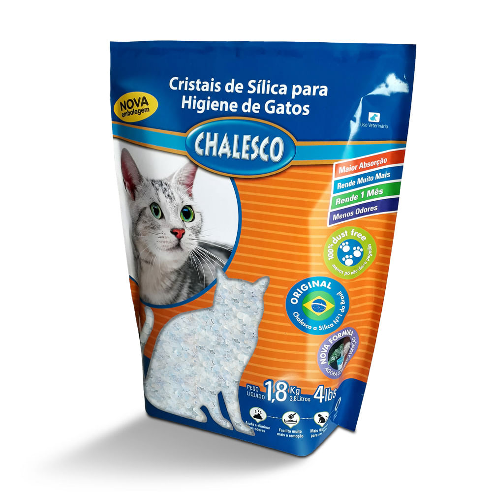 Foto-do-produto-Areia-Higienica-Para-Gatos-Silica-Cristais-em-Gel-Chalesco-18kg-no-petshop-online-da-Tudo-de-Bicho