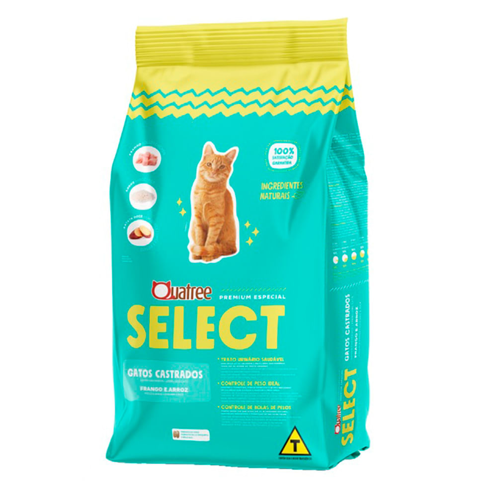 Foto-do-produto-Racao-Quatree-Select-Gatos-Castrados-Frango-e-Arroz---1kg-no-petshop-online-da-Tudo-de-Bicho