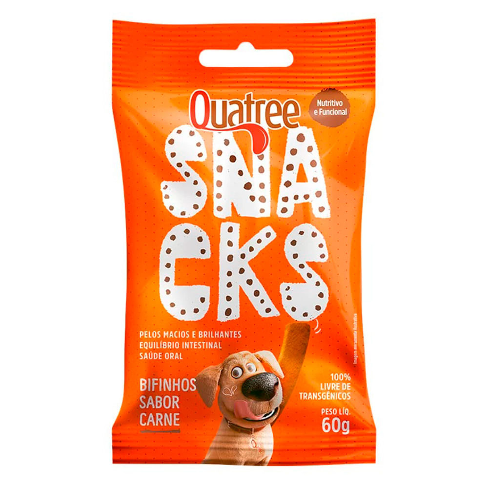 Foto-do-produto-Snacks-Quatree-Bifinhos-Caes-Sabor-Carne-60g-no-petshop-online-da-Tudo-de-Bicho