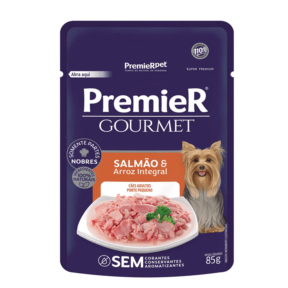 Foto-do-produto-Racao-Premier-Caes-Sache-Gourmet-Ad.Peq.Porte-Salmao-85g-no-petshop-online-da-Tudo-de-Bicho