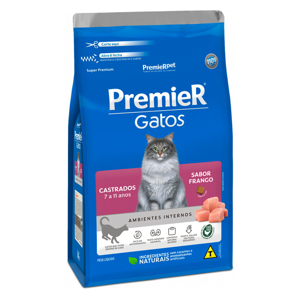 Foto-do-produto-Racao-Premier-Gatos-Castrados-7-a-11-Anos-Ambientes-Internos-Frango-75kg-no-petshop-online-da-Tudo-de-Bicho