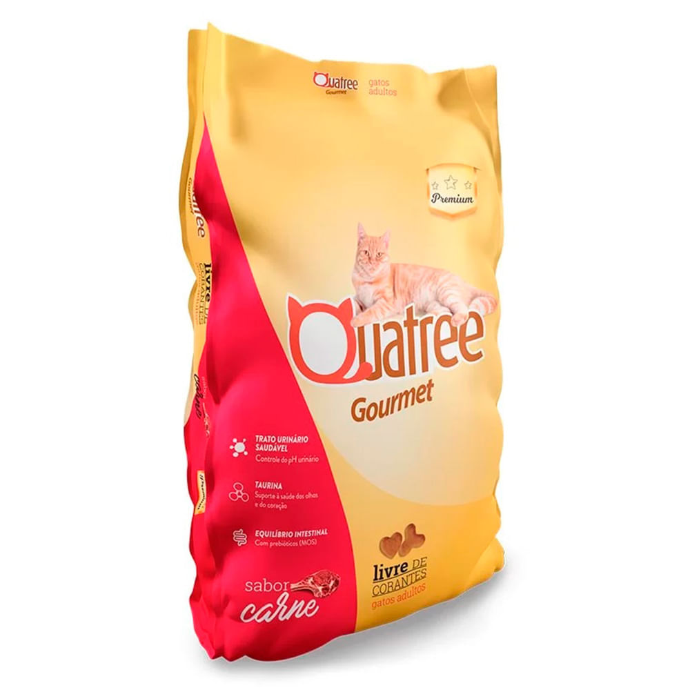 Foto-do-produto-Racao-Quatree-Gourmet-Gatos-Adultos-Carne-3kg-no-petshop-online-da-Tudo-de-Bicho