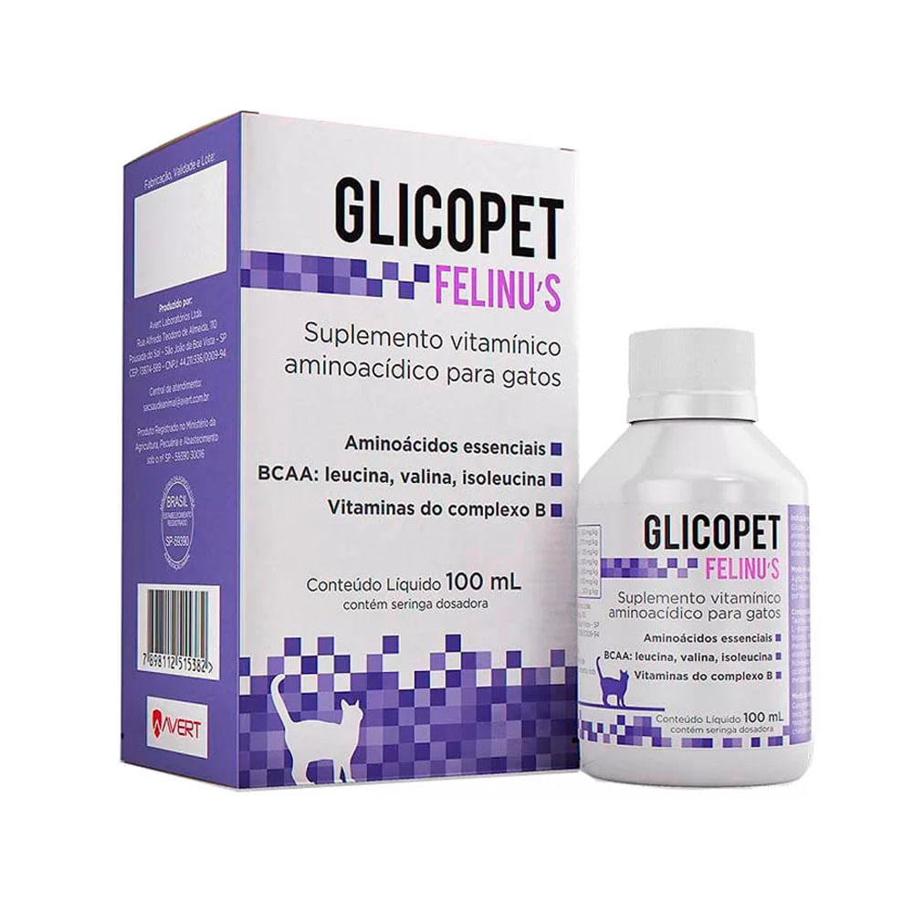 Foto-do-produto-Suplemento-Vitaminico-Avert-Glicopet-Felinus-para-Gatos-100ml-no-petshop-online-da-Tudo-de-Bicho