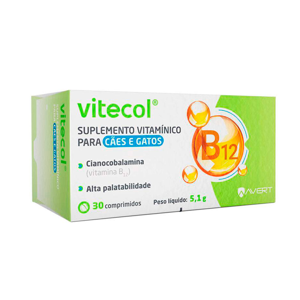 Foto-do-produto-Suplemento-Vitaminico-Avert-Vitecol-para-Caes-e-Gatos-30-Comprimidos-no-petshop-online-da-Tudo-de-Bicho