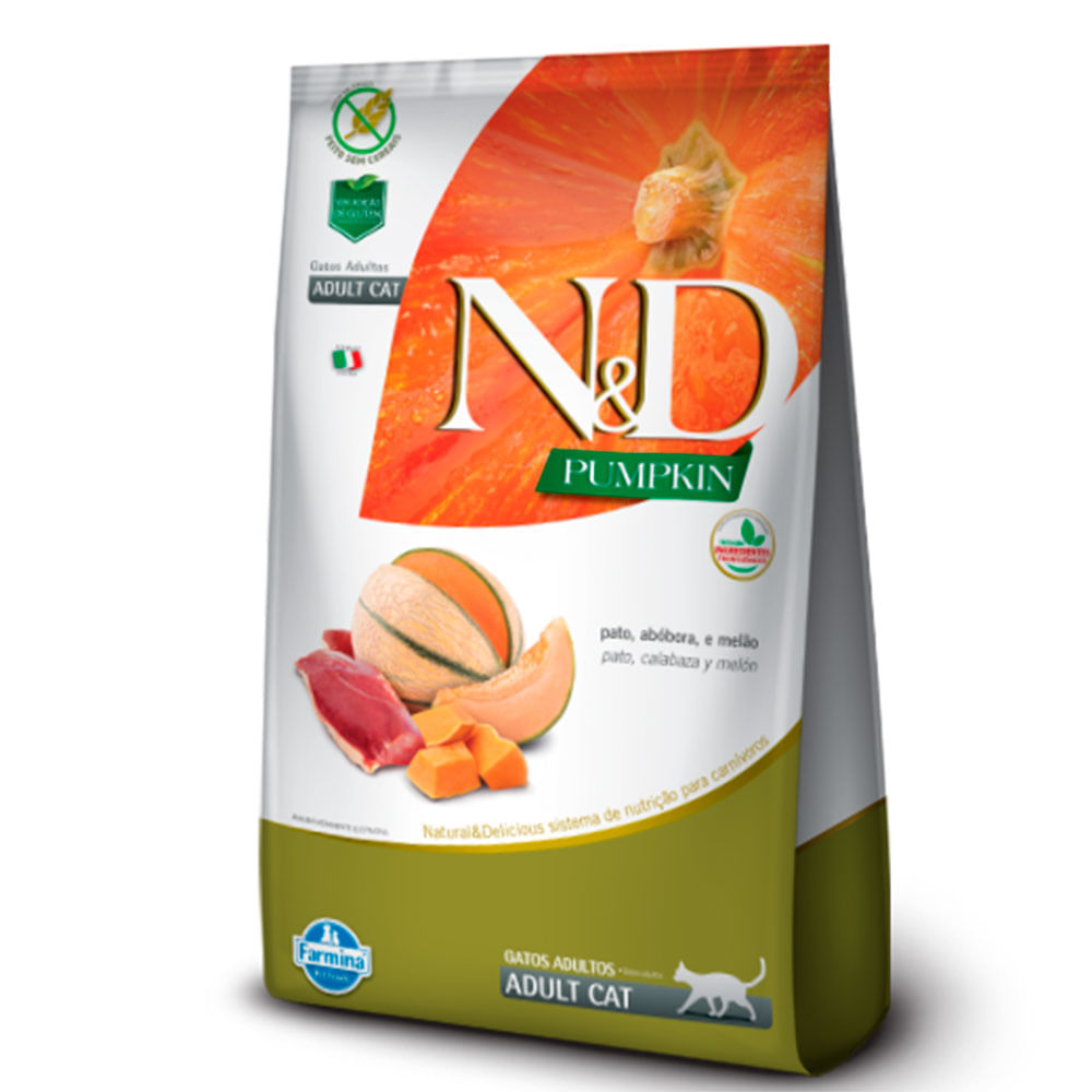 Foto-do-produto-Racao-N-D-Pumpkin-Gatos-Adultos-Pato-400g-no-petshop-online-da-Tudo-de-Bicho