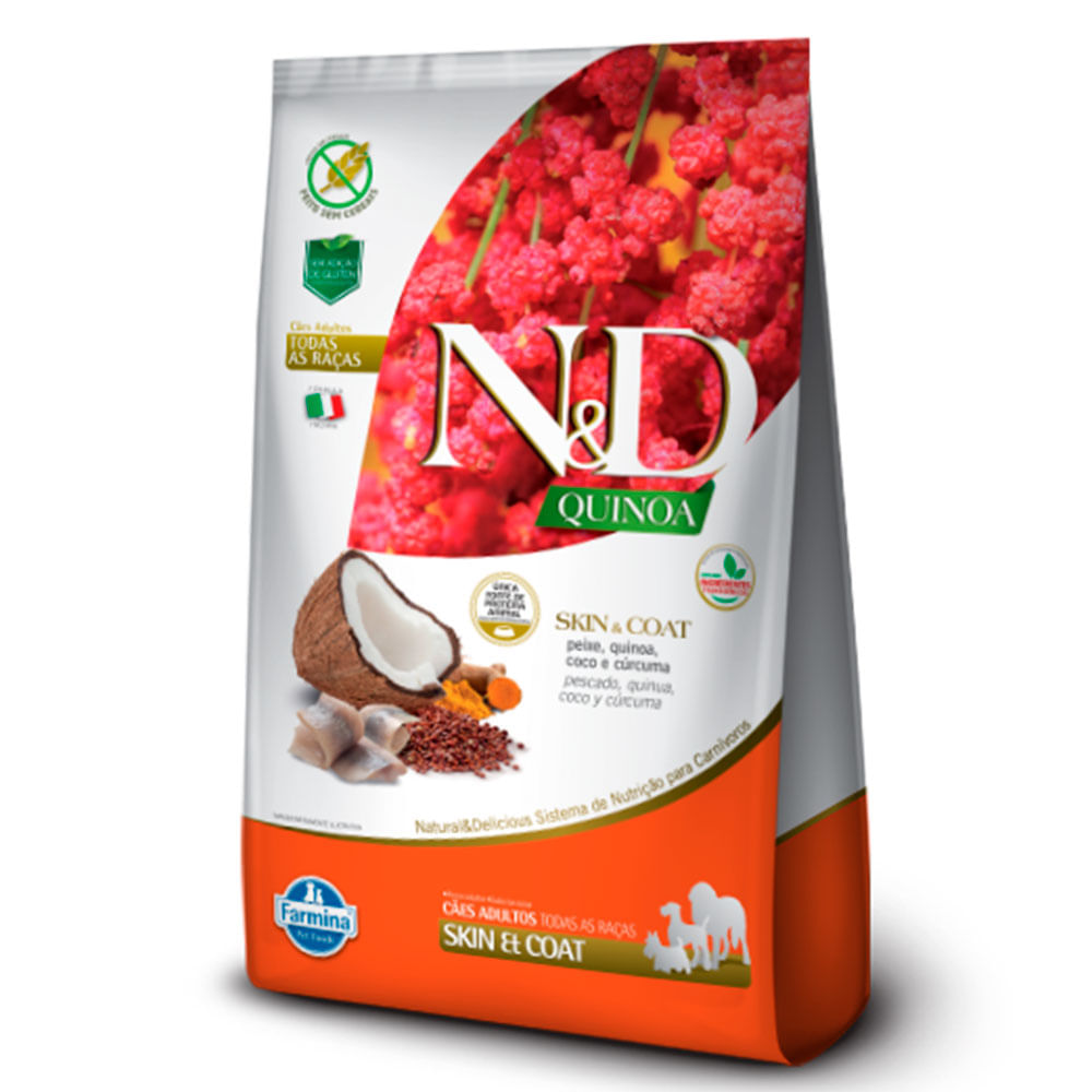 Foto-do-produto-Racao-N-D-Quinoa-Caes-Adultos-Skin-Peixe-800g-no-petshop-online-da-Tudo-de-Bicho