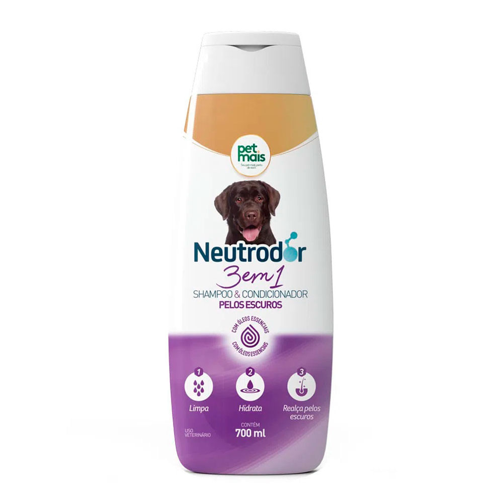 Foto-do-produto-Shampoo-Petmais-3-Em-1-Pelos-Escuros-Neutrodor-700ml-no-petshop-online-da-Tudo-de-Bicho