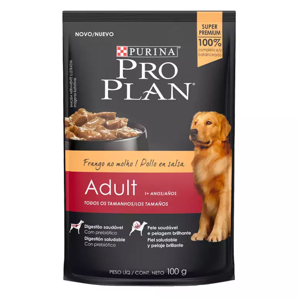 Foto-do-produto-Racao-Umida-Nestle-Purina-Caes-Pro-Plan-Adultos-Frango-Sache-100g-no-petshop-online-da-Tudo-de-Bicho