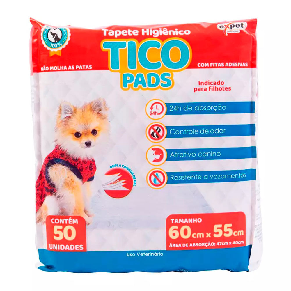 Foto-do-produto-Tapete-Higienico-Caes-Expet-Tico-Pads-60X55Cm-50-Unidades-no-petshop-online-da-Tudo-de-Bicho