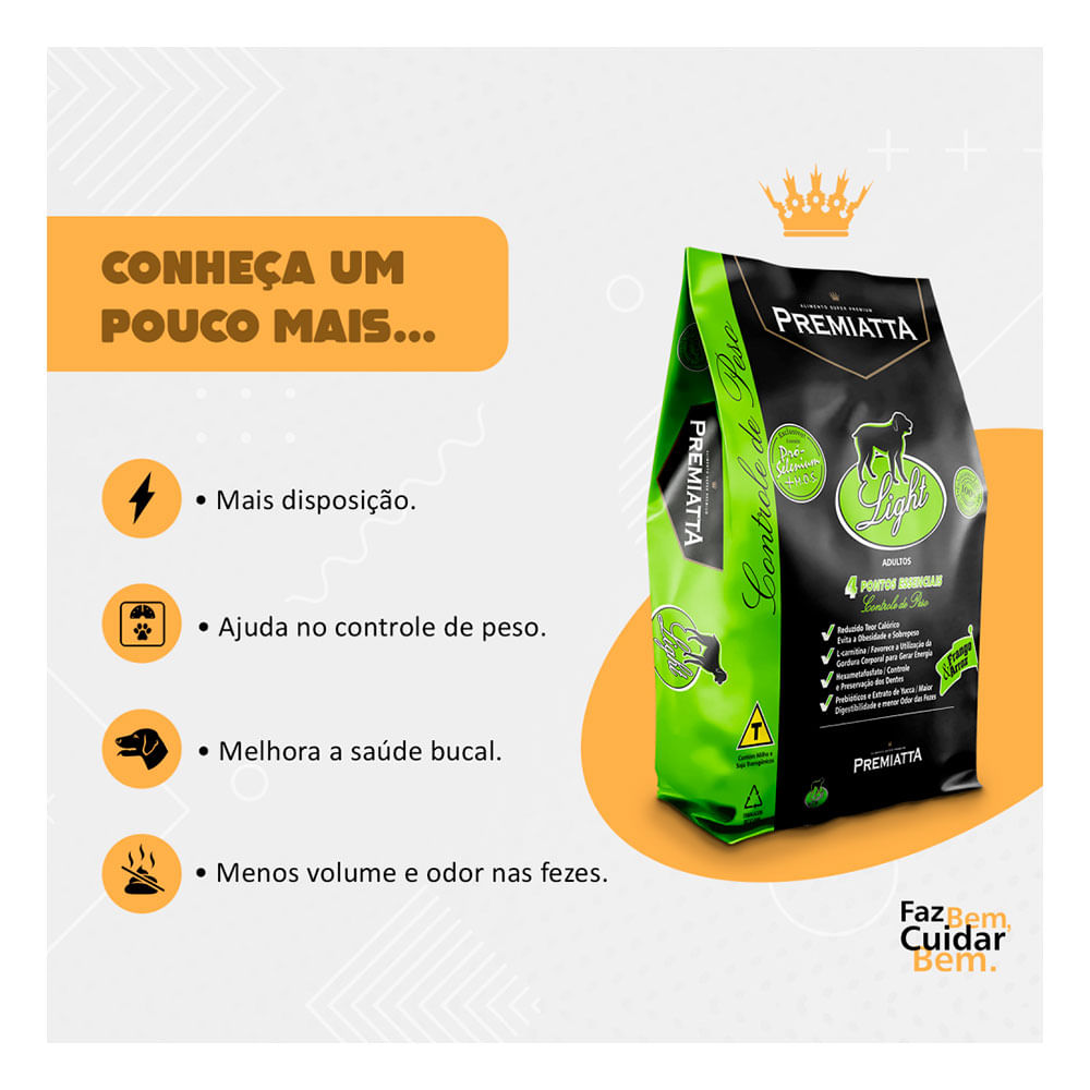 Foto-do-produto-Racao-Premiatta-Caes-Light-15kg-no-petshop-online-da-Tudo-de-Bicho
