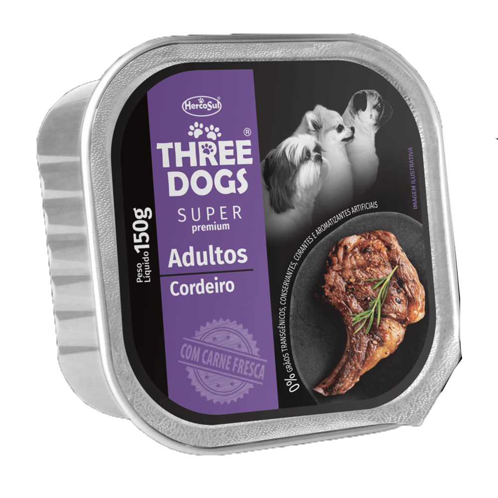 Foto-do-produto-Racao-Umida-Three-Dogs-Special-Adultos-Cordeiro-Pate-150g-no-petshop-online-da-Tudo-de-Bicho