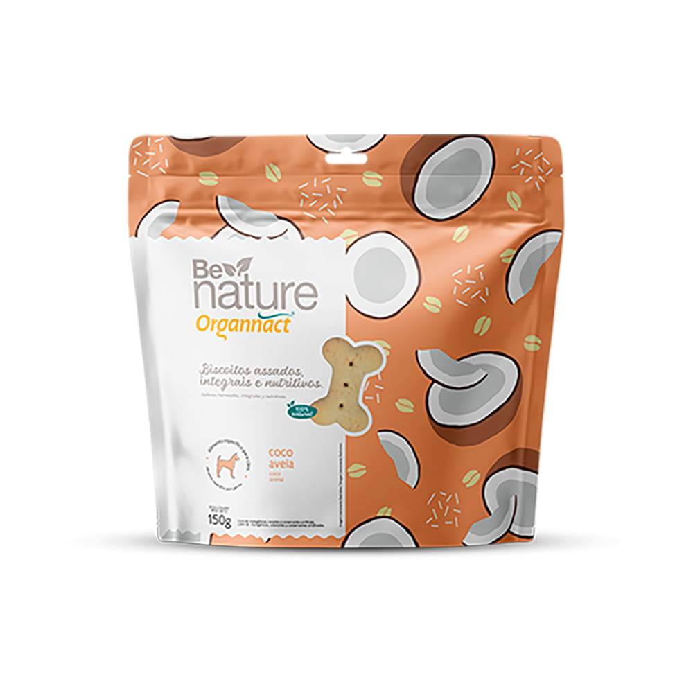 Foto-do-produto-Biscoito-Coco-Be-Nature-Organnact-150g-no-petshop-online-da-Tudo-de-Bicho