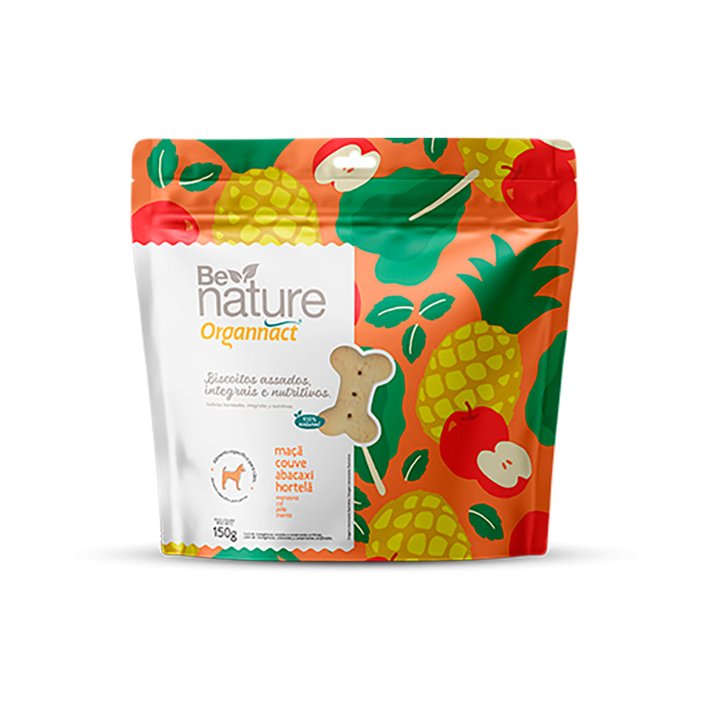 Foto-do-produto-Biscoito-Maca-Be-Nature-Organnact-150g-no-petshop-online-da-Tudo-de-Bicho