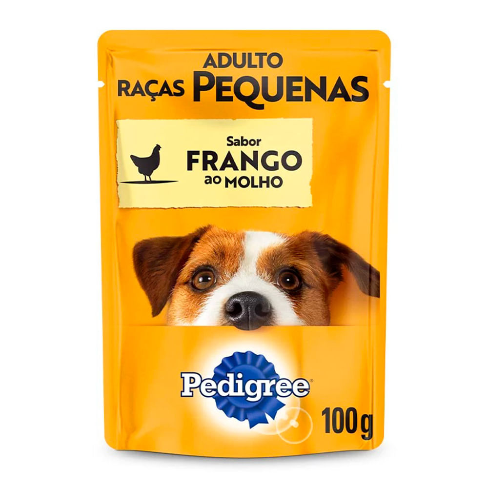 Foto-do-produto-Racao-Umida-Pedigree-Caes-Adultos-Racas-Pequenas-Frango-ao-Molho-Sache-100g-no-petshop-online-da-Tudo-de-Bicho