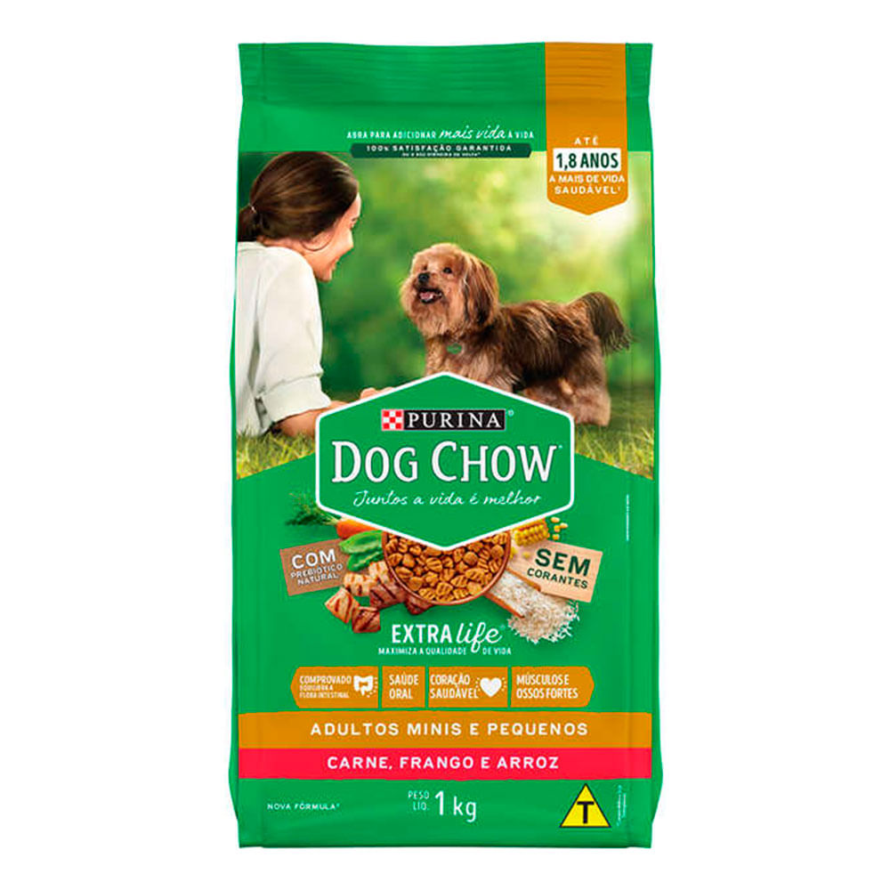 Foto-do-produto-Racao-Nestle-Purina-Dog-Chow-Adultos-Extra-Life-Frango-e-Arroz-1kg-no-petshop-online-da-Tudo-de-Bicho