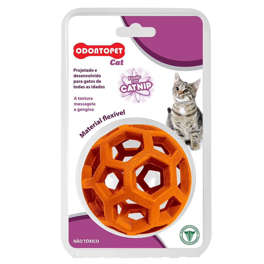 Foto-do-produto-Brinquedo-Gatos-Bola-Laranja-Odontopet-Cat-no-petshop-online-da-Tudo-de-Bicho