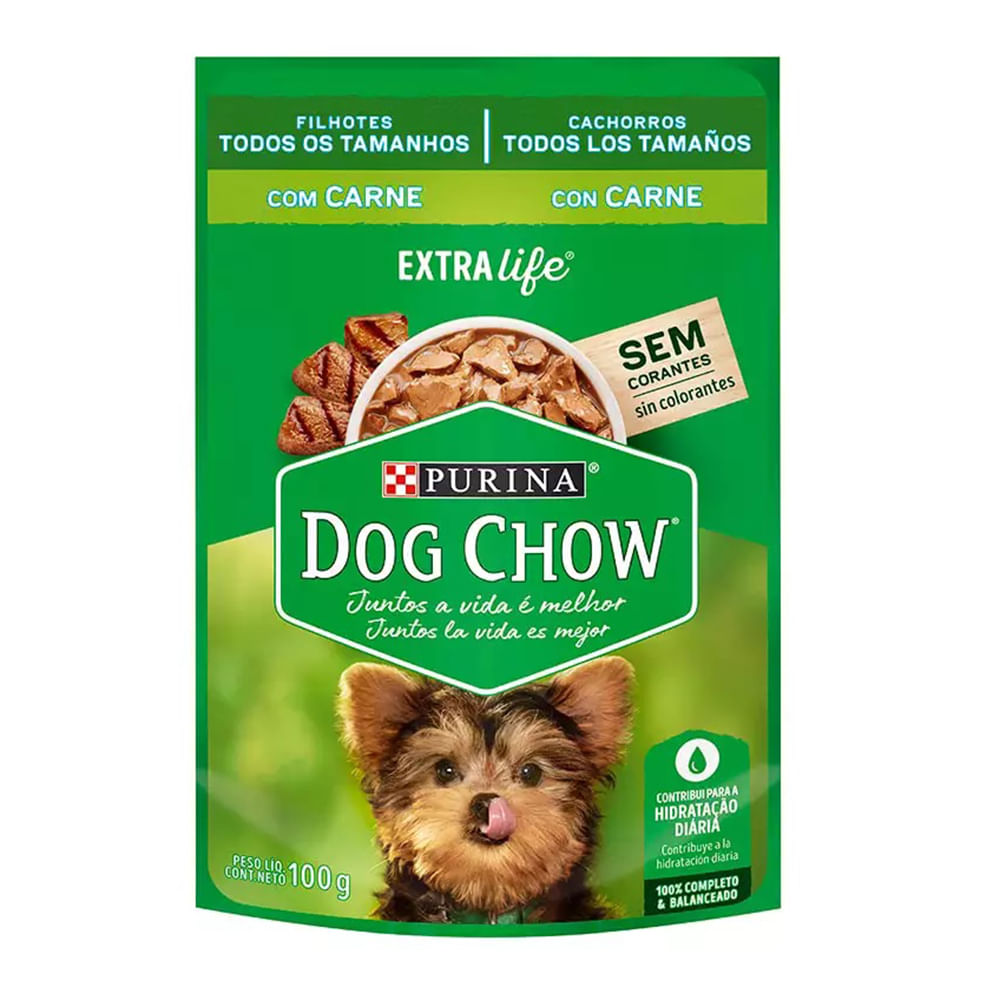 Foto-do-produto-Racao-Umida-Nestle-Purina-Dog-Chow-Filhotes-Carne-Sache-100g-no-petshop-online-da-Tudo-de-Bicho