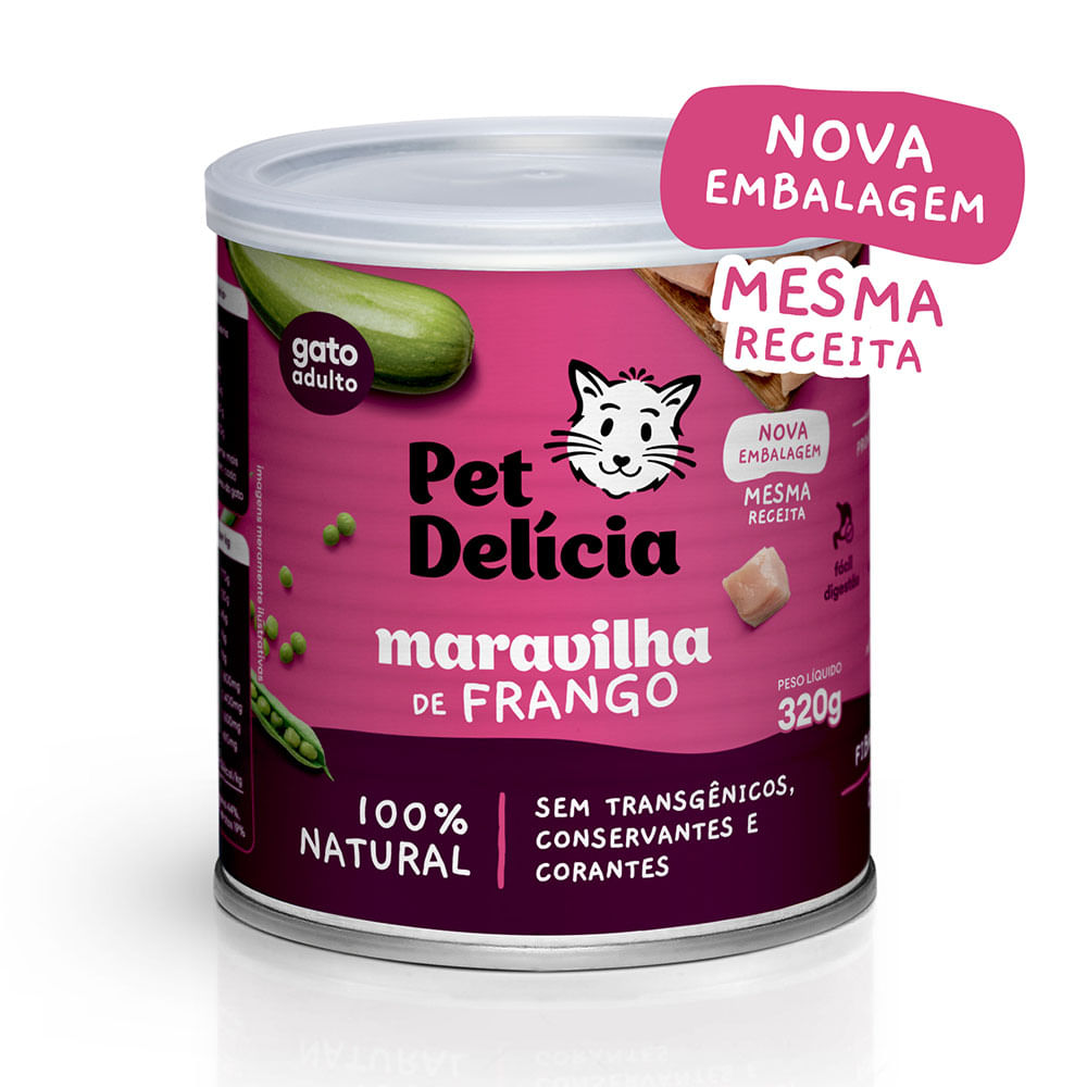 Foto-do-produto-Racao-Umida-Pet-Delicia-Gatos-Maravilha-de-Frango-320g-no-petshop-online-da-Tudo-de-Bicho