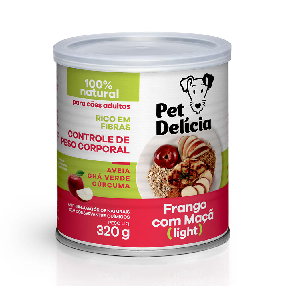 Foto-do-produto-Racao-Umida-Pet-Delicia-Caes-Frango-com-Maca-Light-320g-no-petshop-online-da-Tudo-de-Bicho