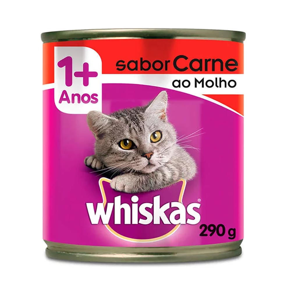 Foto-do-produto-Racao-Umida-Whiskas-Gatos-Adultos-Carne-ao-Molho-Lata-290g-no-petshop-online-da-Tudo-de-Bicho