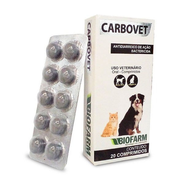 Foto-do-produto-Carbovet-Biofarm-20-Comprimidos-no-petshop-online-da-Tudo-de-Bicho