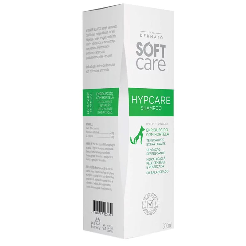 Foto-do-produto-Shampoo-Soft-Care-Hypcare-Menta-Caes-e-Gatos-300ml-no-petshop-online-da-Tudo-de-Bicho