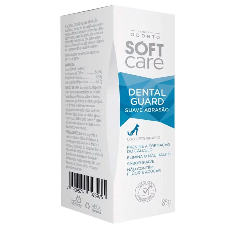 Foto-do-produto-Soft-Care-Dental-Guard-Creme-Dental-Suave-Pet-Society-85g-no-petshop-online-da-Tudo-de-Bicho