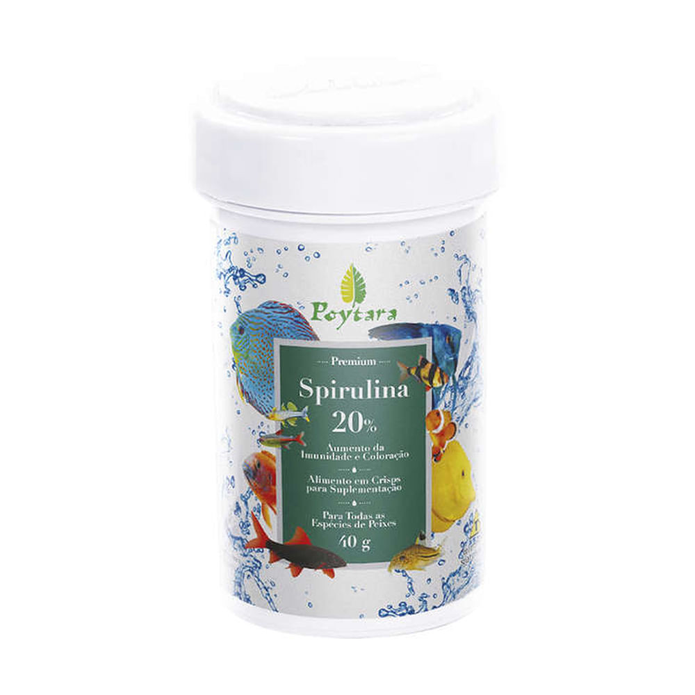 Foto-do-produto-Racao-Para-Peixes-Poytara-Spirulina-20--40g-no-petshop-online-da-Tudo-de-Bicho