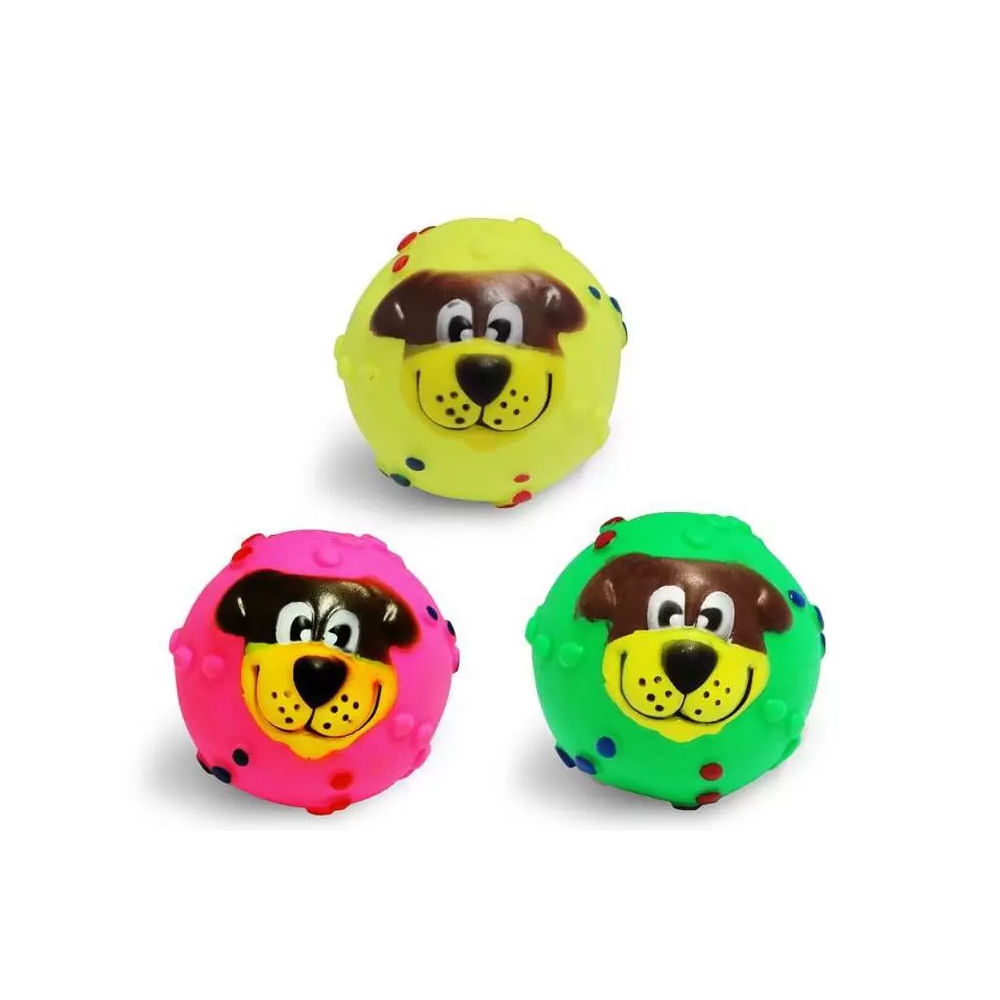 Foto-do-produto-Brinquedo-Caes-The-Pets-Vinil-Bolinha-Dog-Face-Colors-no-petshop-online-da-Tudo-de-Bicho