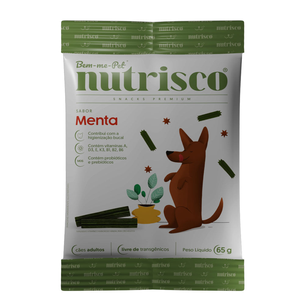 Foto-do-produto-Petisco-Caes-Snacks-Nutrisco-Menta-65g-no-petshop-online-da-Tudo-de-Bicho