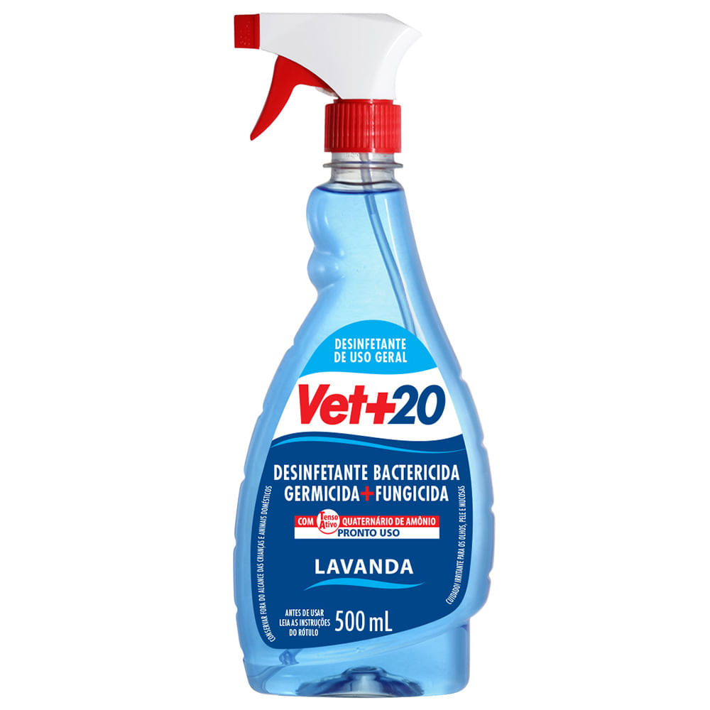 Foto-do-produto-Desinfetante-Bactericida-Spray-Vet-20-Lavanda-500ml-no-petshop-online-da-Tudo-de-Bicho