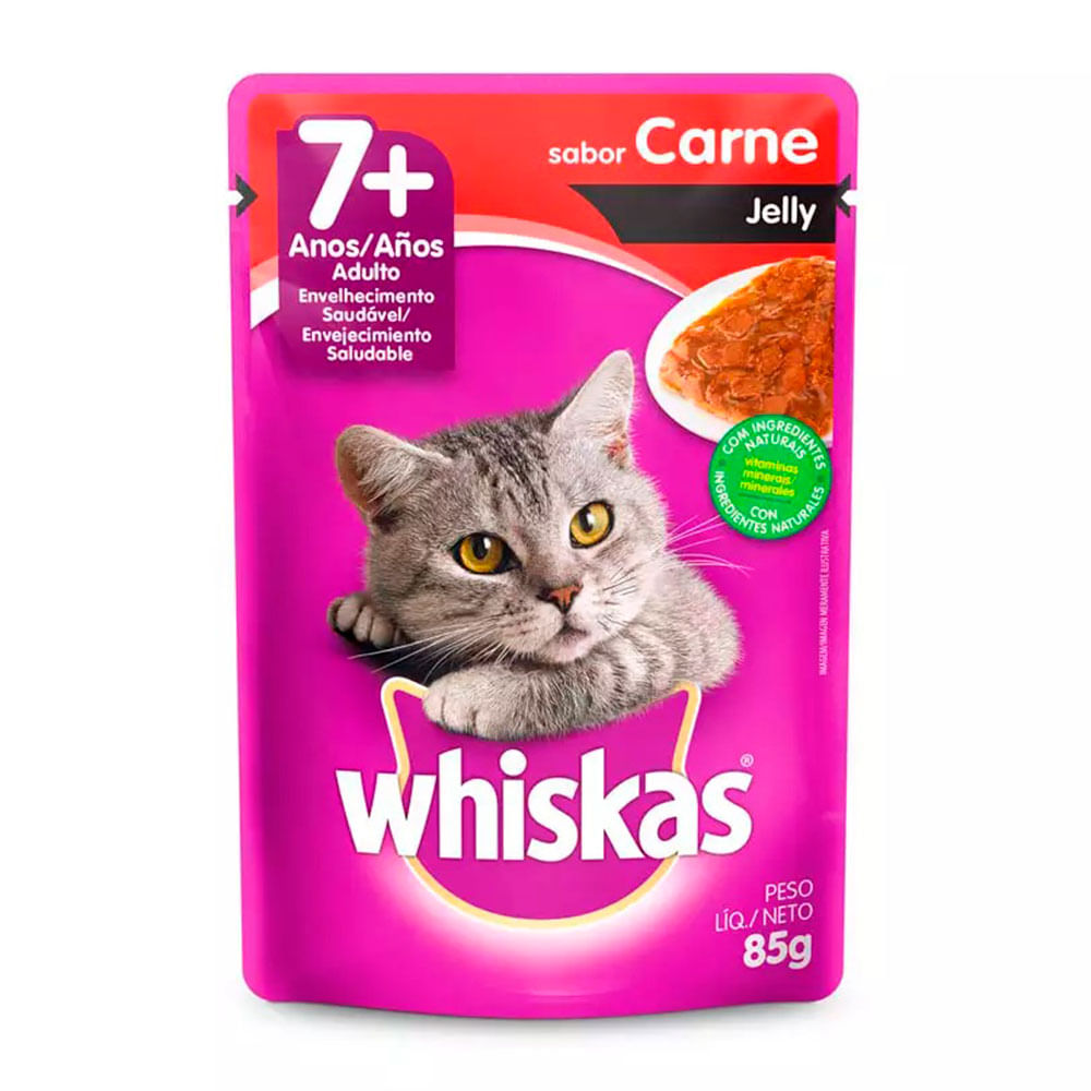 Foto-do-produto-Racao-Umida-Whiskas-Gatos-Senior-Carne-Jelly-Sache-85g-no-petshop-online-da-Tudo-de-Bicho