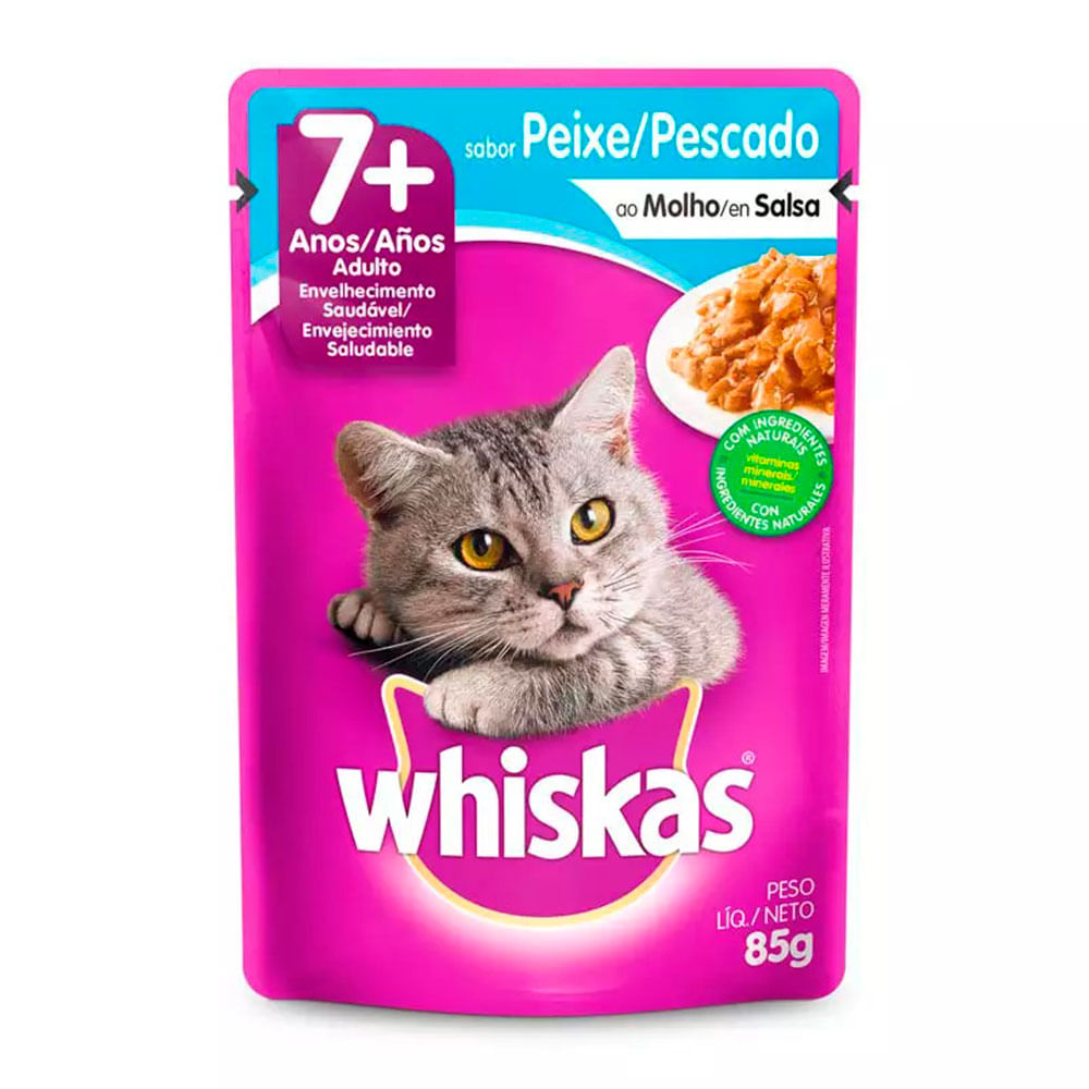 Foto-do-produto-Racao-Umida-Whiskas-Gatos-Senior-Peixe-Sache-85g-no-petshop-online-da-Tudo-de-Bicho