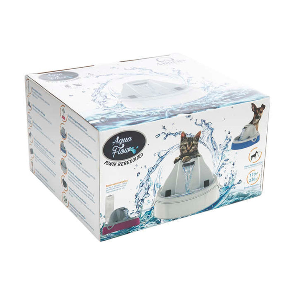 Foto-do-produto-Fonte-Bebedouro-Amicus-Aqua-Flow-Branco-Bivolt-no-petshop-online-da-Tudo-de-Bicho