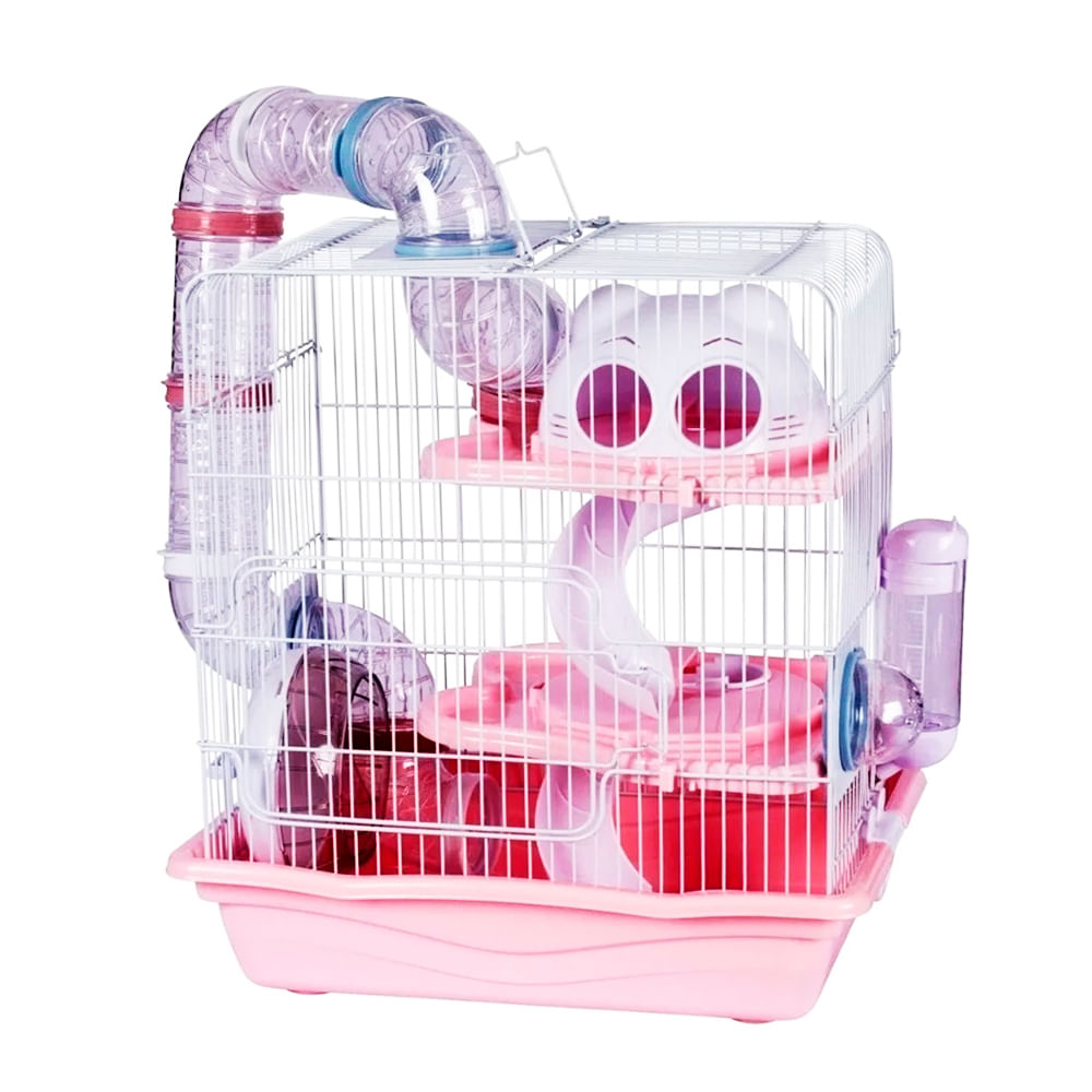 Foto-do-produto-Gaiola-Hamster-American-Pets-Labirinto-Safari-Rosa-no-petshop-online-da-Tudo-de-Bicho