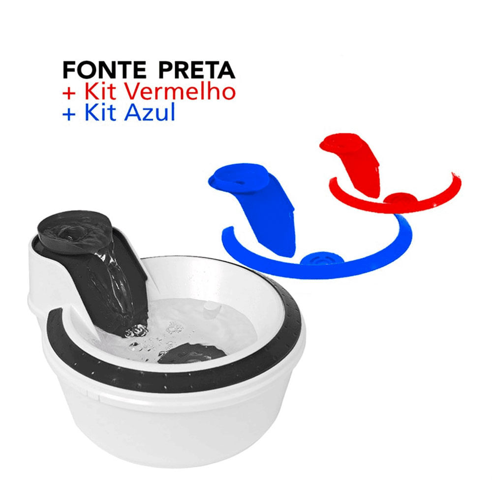 Foto-do-produto-Fonte-Bebedouro-Colors-Petlon-Preto-Azul-e-Vermelho-110v-no-petshop-online-da-Tudo-de-Bicho