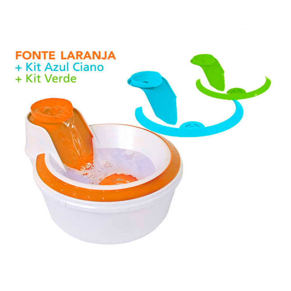 Foto-do-produto-Fonte-Bebedouro-Colors-Petlon-Verde-Laranja-e-Azul-110v-no-petshop-online-da-Tudo-de-Bicho