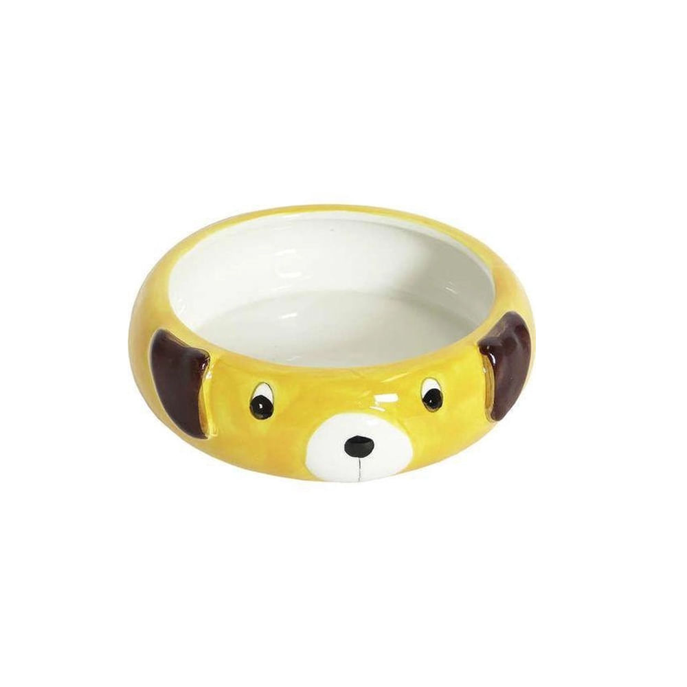 Foto-do-produto-Comedouro-Caes-The-Pets-Porcelana-Amarelo-Branco-no-petshop-online-da-Tudo-de-Bicho