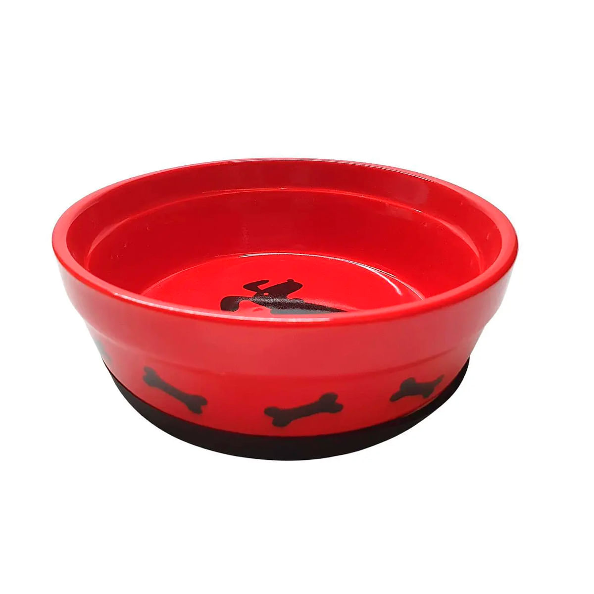 Foto-do-produto-Comedouro-Caes-The-Pets-Porcelana-Vermelho-Preto-500ml-no-petshop-online-da-Tudo-de-Bicho