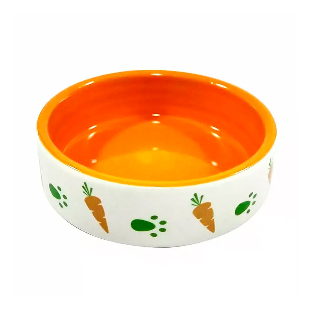 Foto-do-produto-Comedouro-Coelho-The-Pets-Porcelana-Laranja-Mini-50ml-no-petshop-online-da-Tudo-de-Bicho