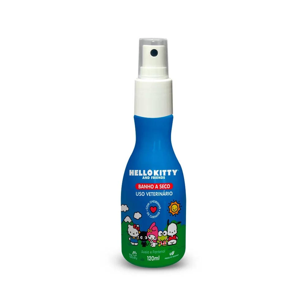 Foto-do-produto-Banho-a-Seco-Hello-Kitty-Para-Caes-e-Gatos-Pet-Society-120ml-no-petshop-online-da-Tudo-de-Bicho