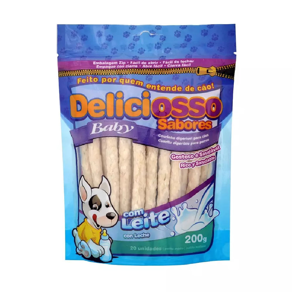 Foto-do-produto-Osso-Caes-Deliciosso-Palito-Medio-Baby-Leite-200g-no-petshop-online-da-Tudo-de-Bicho