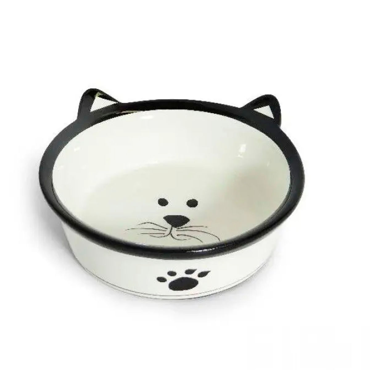 Foto-do-produto-Comedouro-Gatos-The-Pets-Porcelana-Carinha-Gato-Preta-350ml-no-petshop-online-da-Tudo-de-Bicho