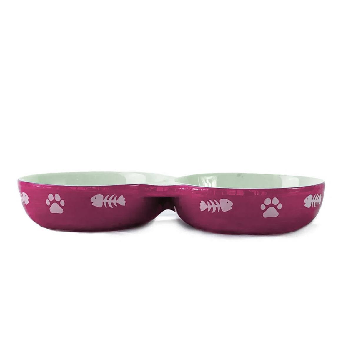 Foto-do-produto-Comedouro-Gatos-The-Pets-Porcelana-Duplo-Rosa-150ml-no-petshop-online-da-Tudo-de-Bicho
