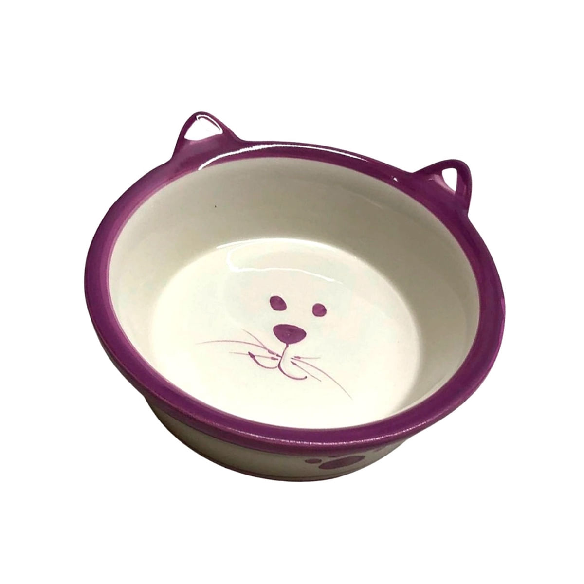 Foto-do-produto-Comedouro-Gatos-The-Pets-Porcelana-Carinha-Gato-Rosa-350ml-no-petshop-online-da-Tudo-de-Bicho
