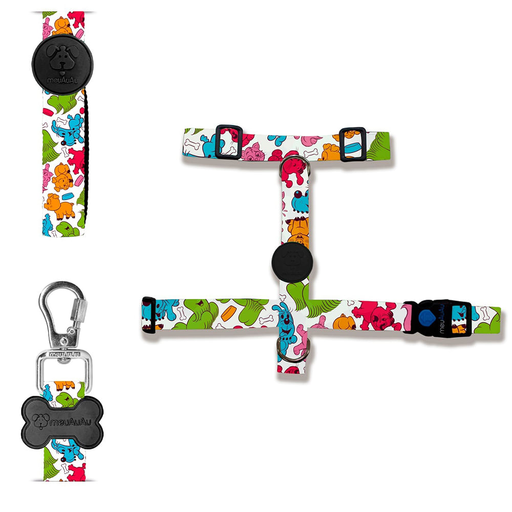 Foto-do-produto-Peitoral-e-Guia-Turma-da-Monica-Pets-Branco-MeuAuAu-Para-Caes-G-no-petshop-online-da-Tudo-de-Bicho