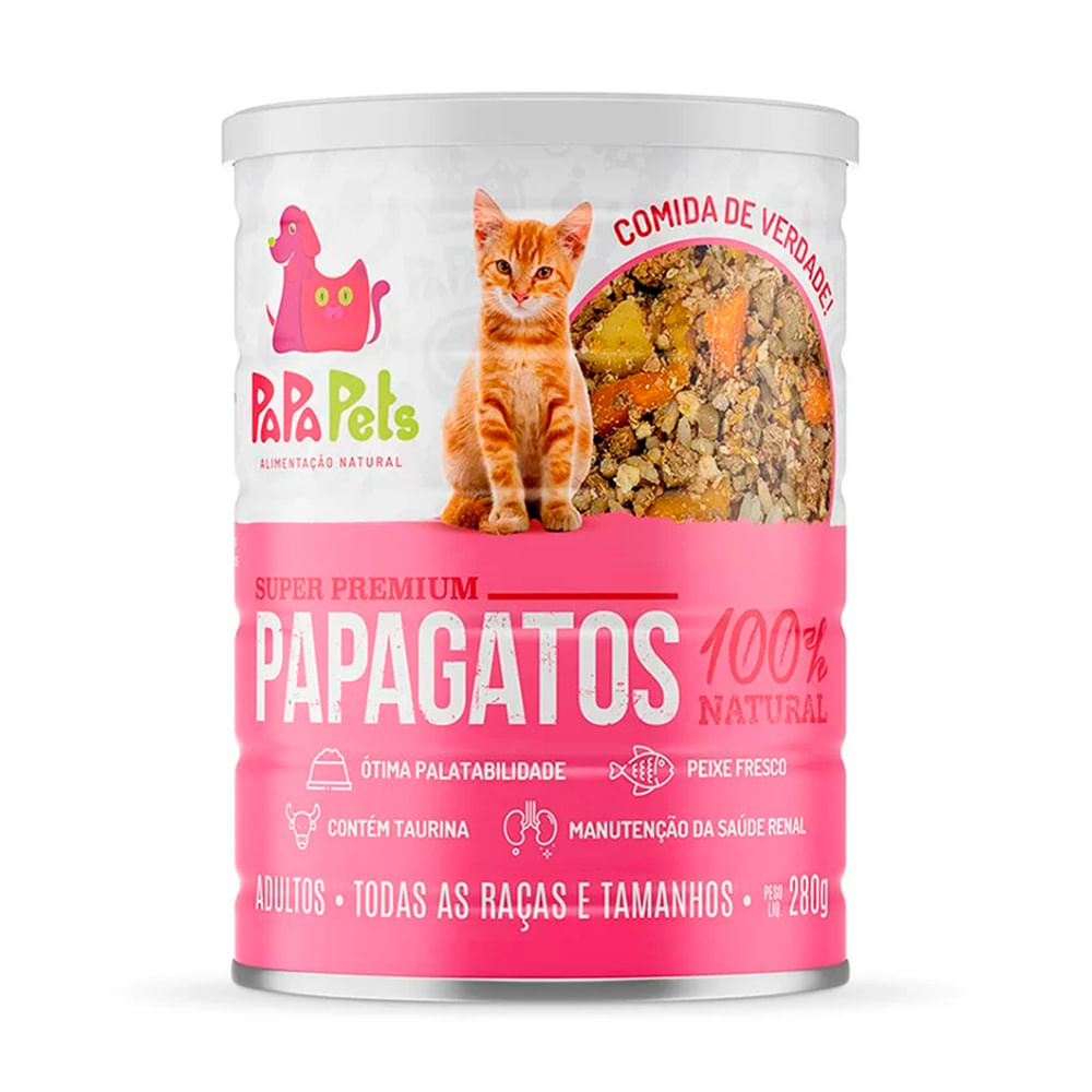 Foto-do-produto-Alimento-Natural-Papapets-Papagatos-Para-Gatos-Adultos-280g-no-petshop-online-da-Tudo-de-Bicho