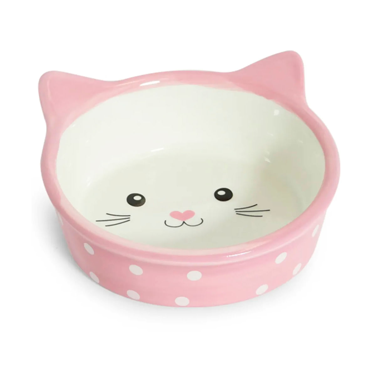 Foto-do-produto-Comedouro-Gatos-The-Pets-Porcelana-Face-Cat-Rosa-200ml-no-petshop-online-da-Tudo-de-Bicho