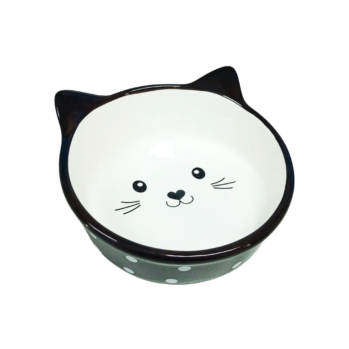 Foto-do-produto-Comedouro-Gatos-The-Pets-Porcelana-Face-Cat-Preto-200ml-no-petshop-online-da-Tudo-de-Bicho