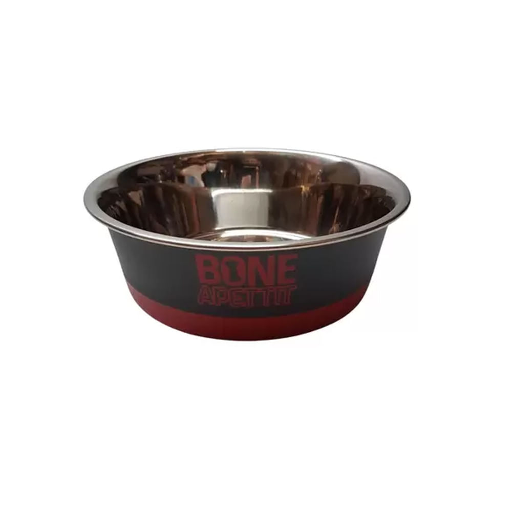 Foto-do-produto-Comedouro-Caes-The-Pets-Inox-Bone-Apettit-Vermelho-350ml-no-petshop-online-da-Tudo-de-Bicho